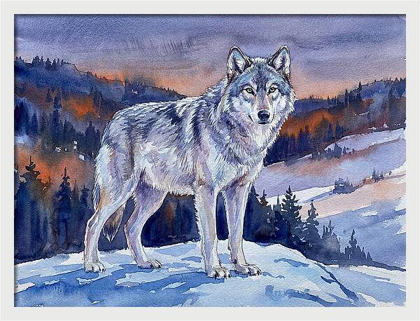 Gray Wolf In Majestic Landscape