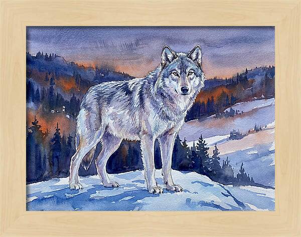 Gray Wolf In Majestic Landscape