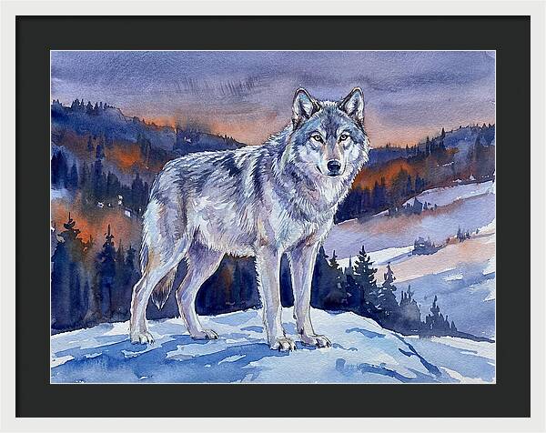 Gray Wolf In Majestic Landscape