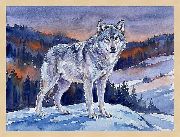 Gray Wolf In Majestic Landscape