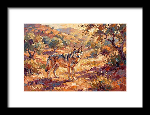 Gray Wolf In Mediterranean Landscape