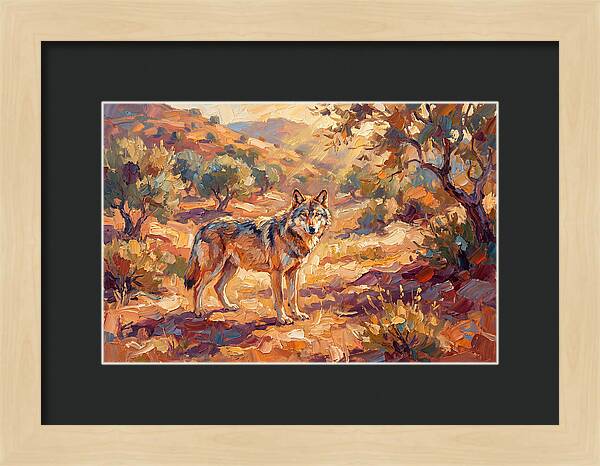 Gray Wolf In Mediterranean Landscape