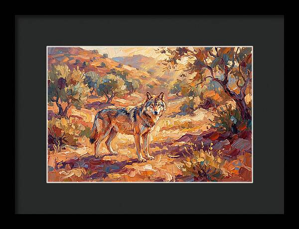 Gray Wolf In Mediterranean Landscape