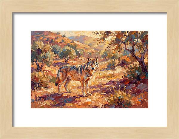 Gray Wolf In Mediterranean Landscape