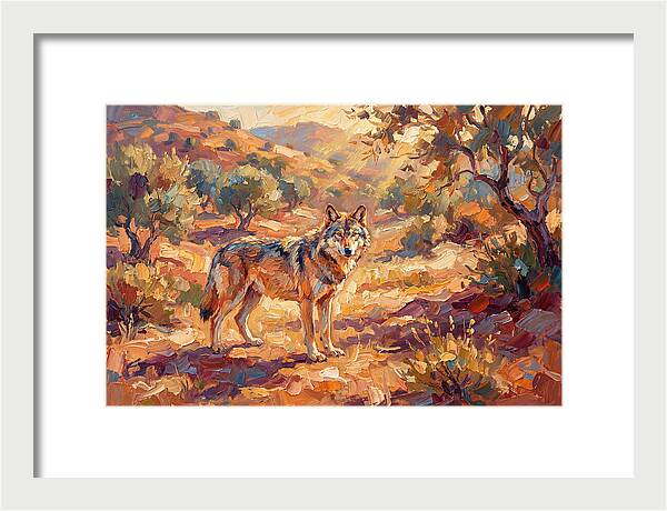 Gray Wolf In Mediterranean Landscape