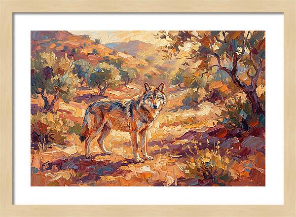 Gray Wolf In Mediterranean Landscape