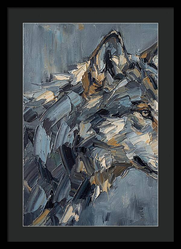 Gray Wolf In Palette Knife Style
