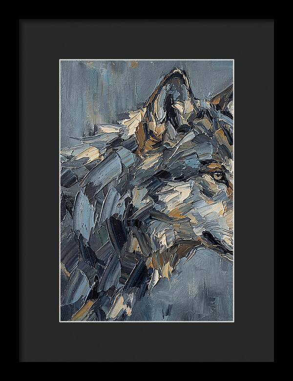 Gray Wolf In Palette Knife Style