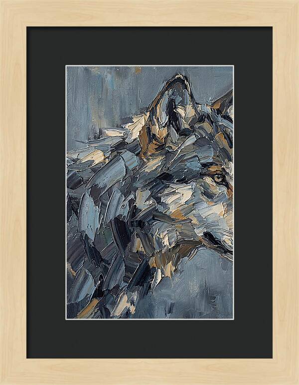 Gray Wolf In Palette Knife Style