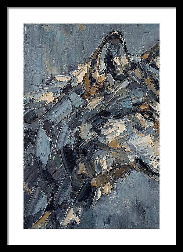 Gray Wolf In Palette Knife Style