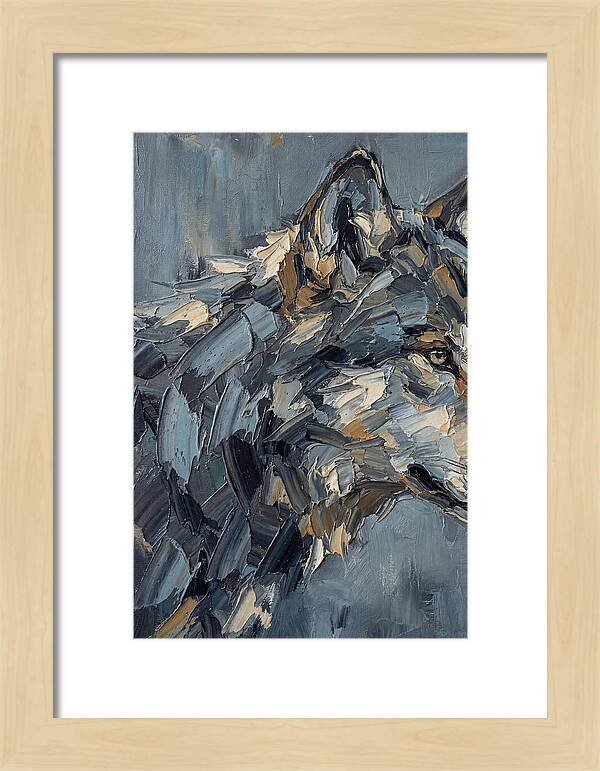 Gray Wolf In Palette Knife Style