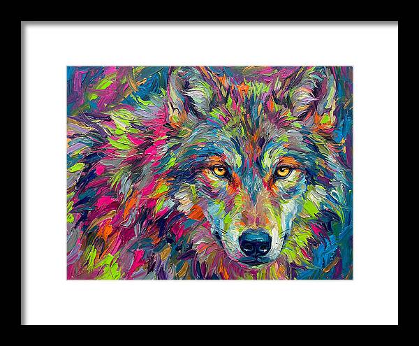 Gray Wolf In Vibrant Colors