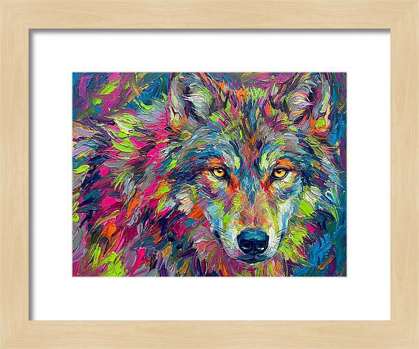 Gray Wolf In Vibrant Colors