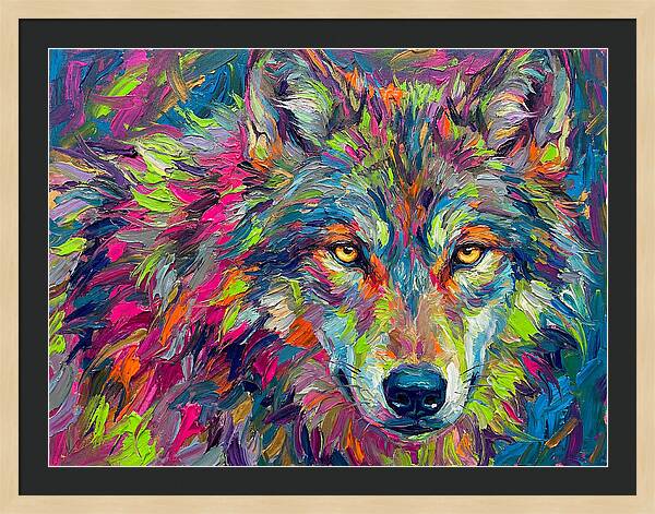 Gray Wolf In Vibrant Colors