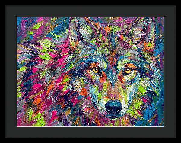 Gray Wolf In Vibrant Colors