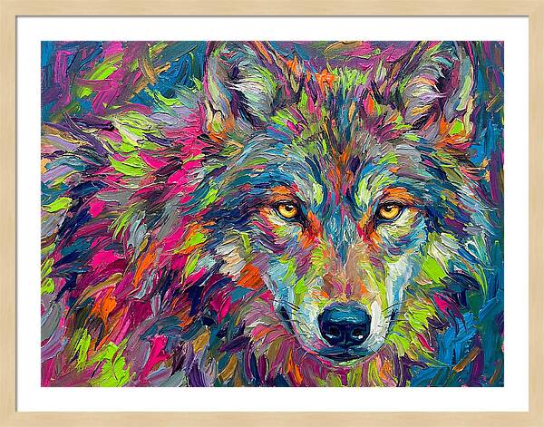 Gray Wolf In Vibrant Colors