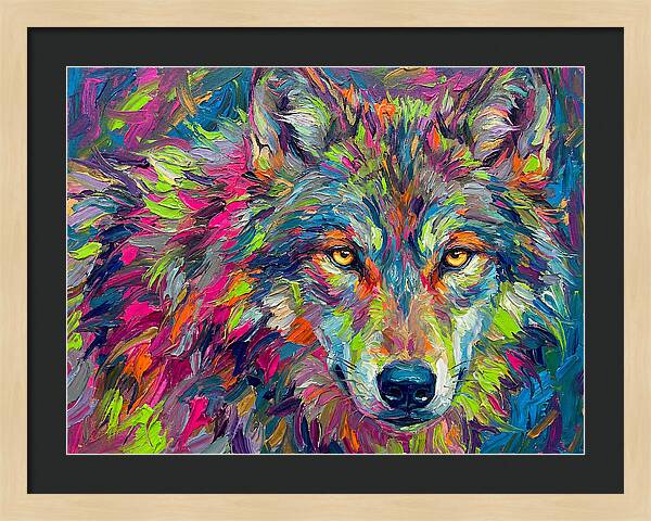 Gray Wolf In Vibrant Colors