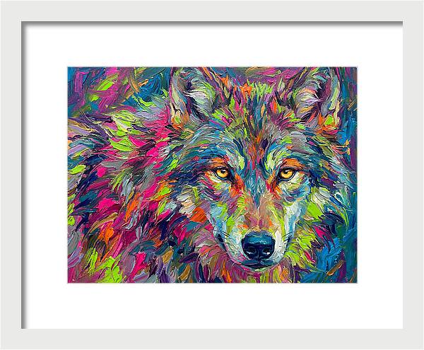 Gray Wolf In Vibrant Colors