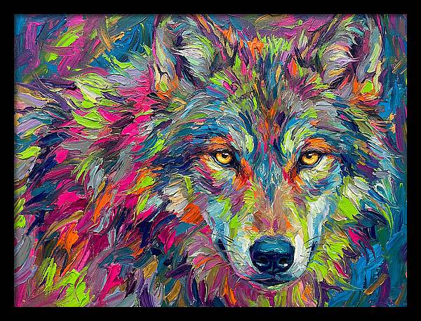 Gray Wolf In Vibrant Colors