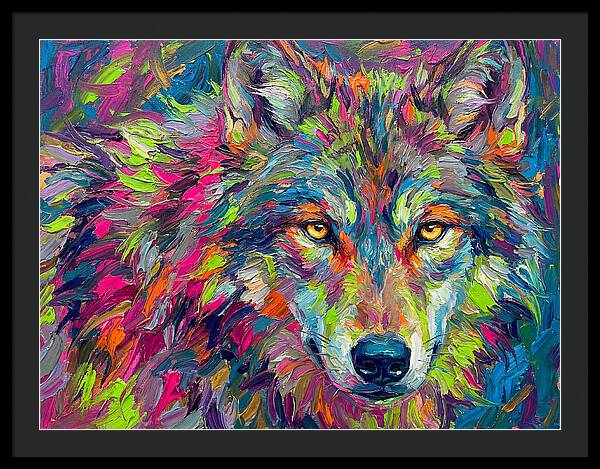 Gray Wolf In Vibrant Colors