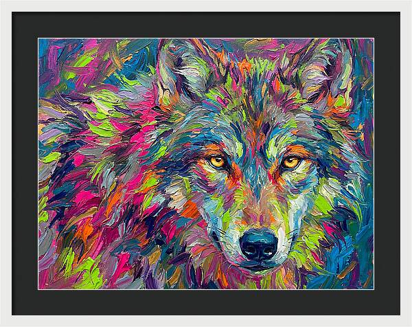 Gray Wolf In Vibrant Colors