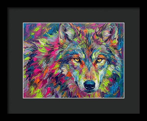 Gray Wolf In Vibrant Colors