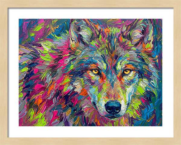 Gray Wolf In Vibrant Colors
