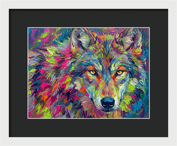 Gray Wolf In Vibrant Colors