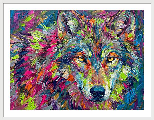 Gray Wolf In Vibrant Colors