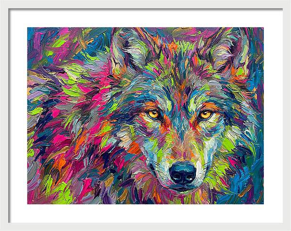 Gray Wolf In Vibrant Colors