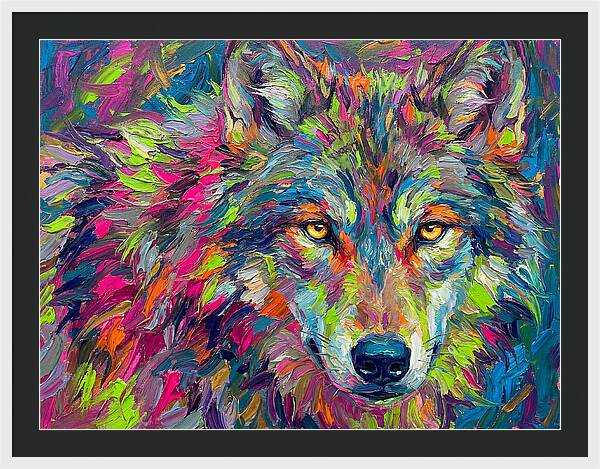 Gray Wolf In Vibrant Colors