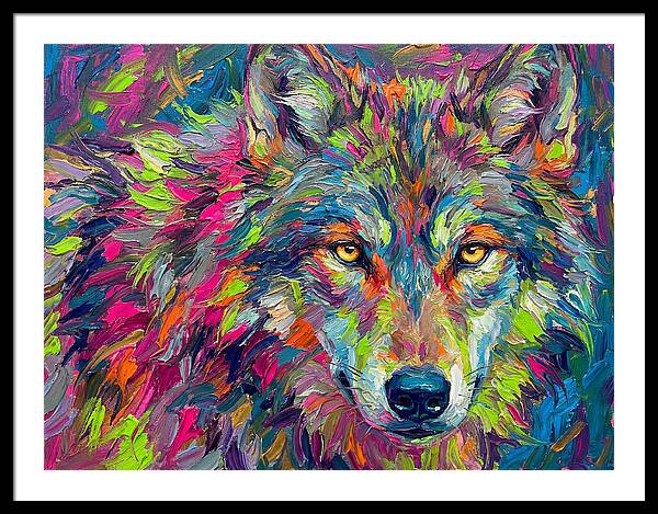 Gray Wolf In Vibrant Colors