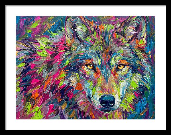 Gray Wolf In Vibrant Colors