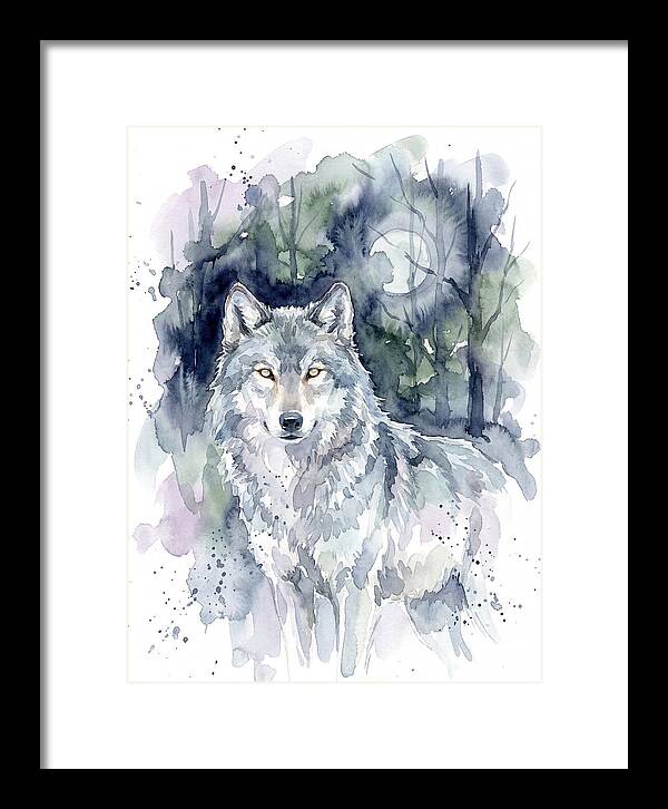 Gray Wolf In Watercolor
