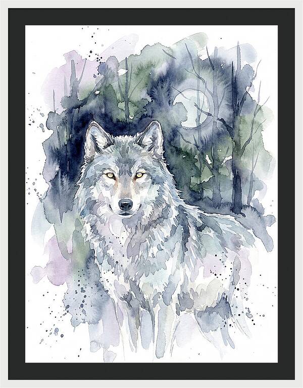 Gray Wolf In Watercolor
