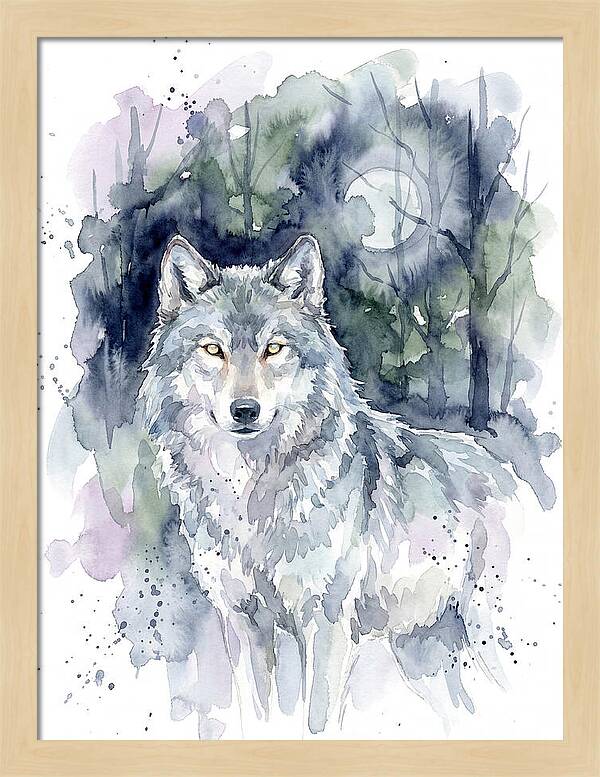 Gray Wolf In Watercolor