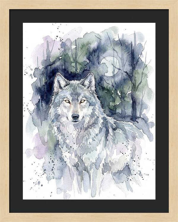 Gray Wolf In Watercolor