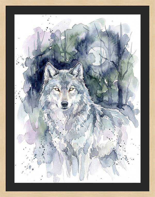 Gray Wolf In Watercolor