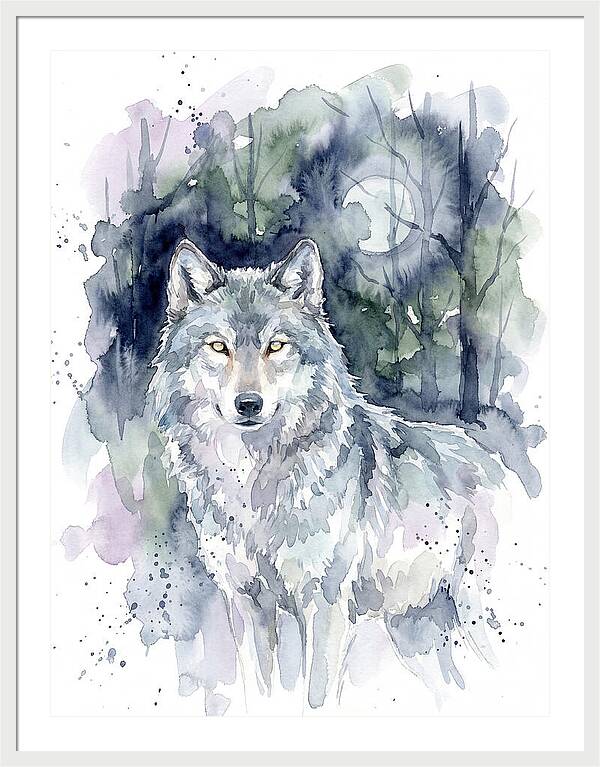 Gray Wolf In Watercolor
