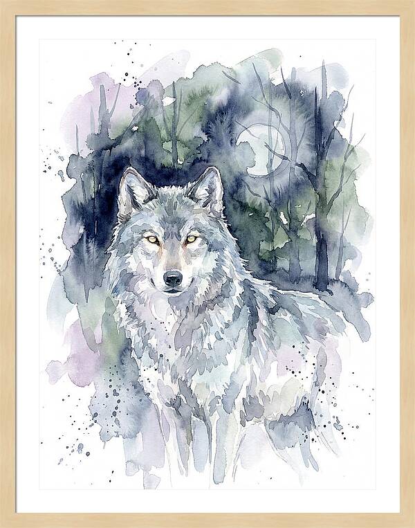 Gray Wolf In Watercolor