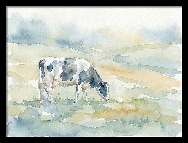 Grazing Cow In Watercolor