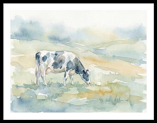 Grazing Cow In Watercolor