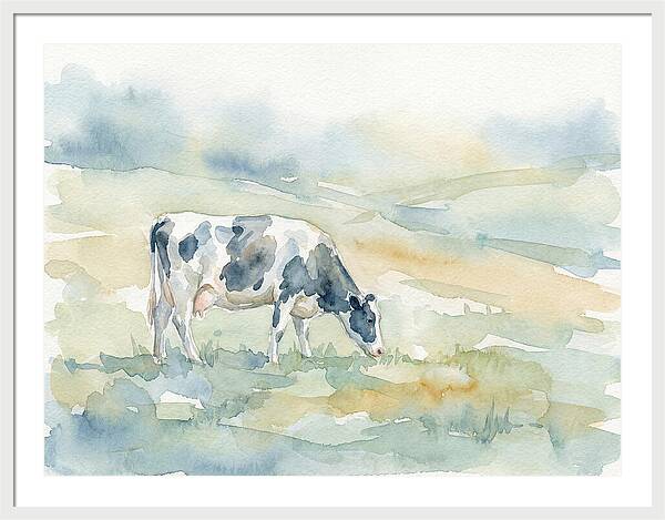 Grazing Cow In Watercolor