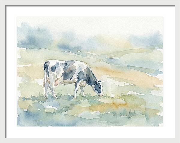 Grazing Cow In Watercolor