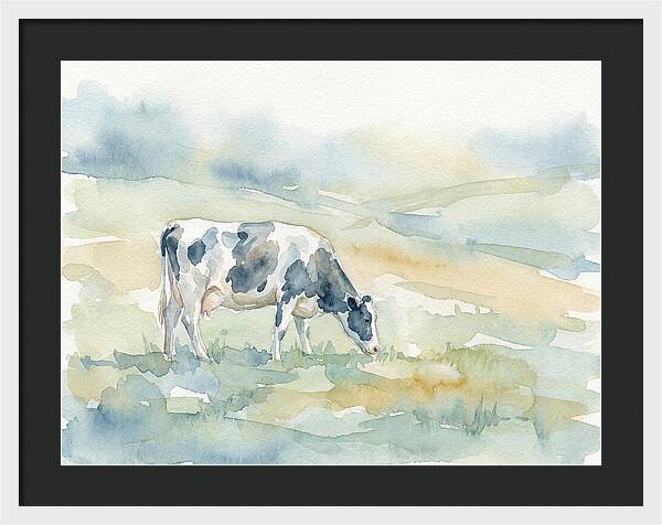 Grazing Cow In Watercolor