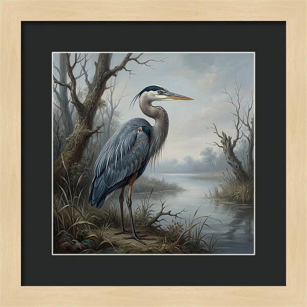 Great Blue Heron In Tranquil Waters