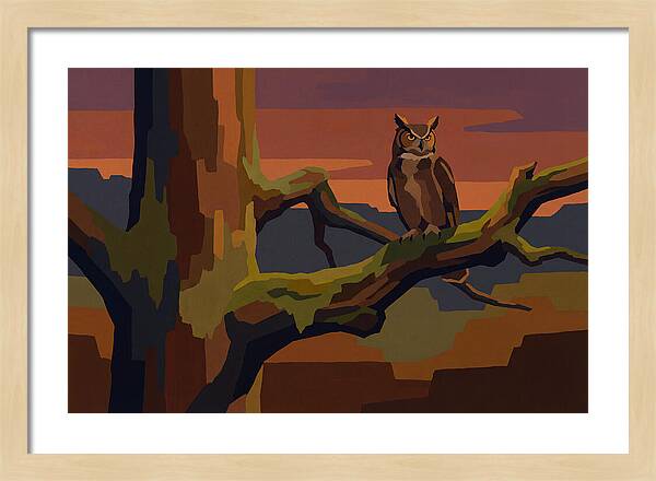 Great Horned Owl At Twilight