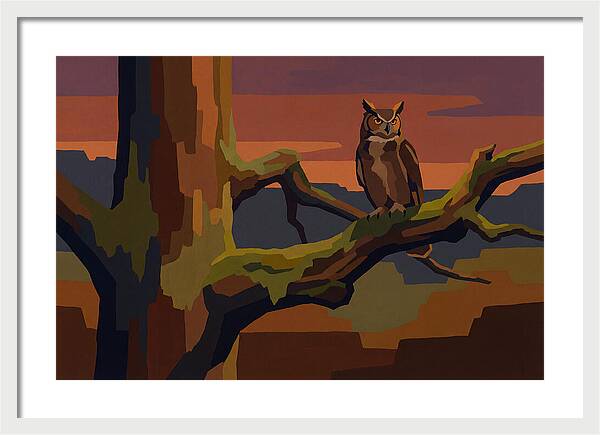 Great Horned Owl At Twilight