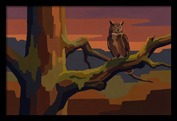 Great Horned Owl At Twilight