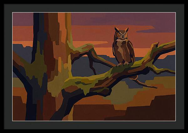 Great Horned Owl At Twilight